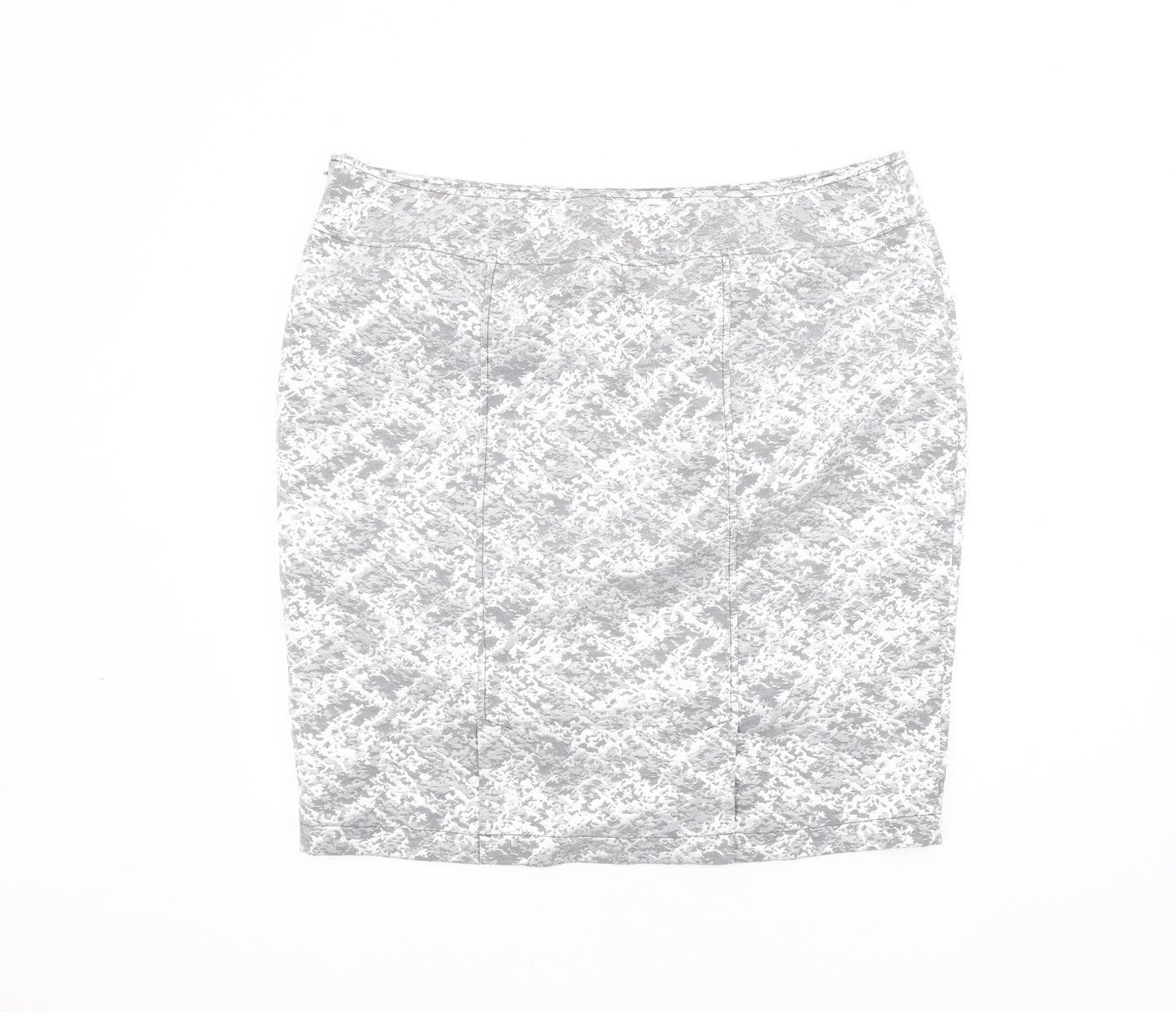 Marks and Spencer Women's Grey Geometric Pencil Skirt Size 20