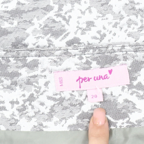 Marks and Spencer Women's Grey Geometric Pencil Skirt Size 20