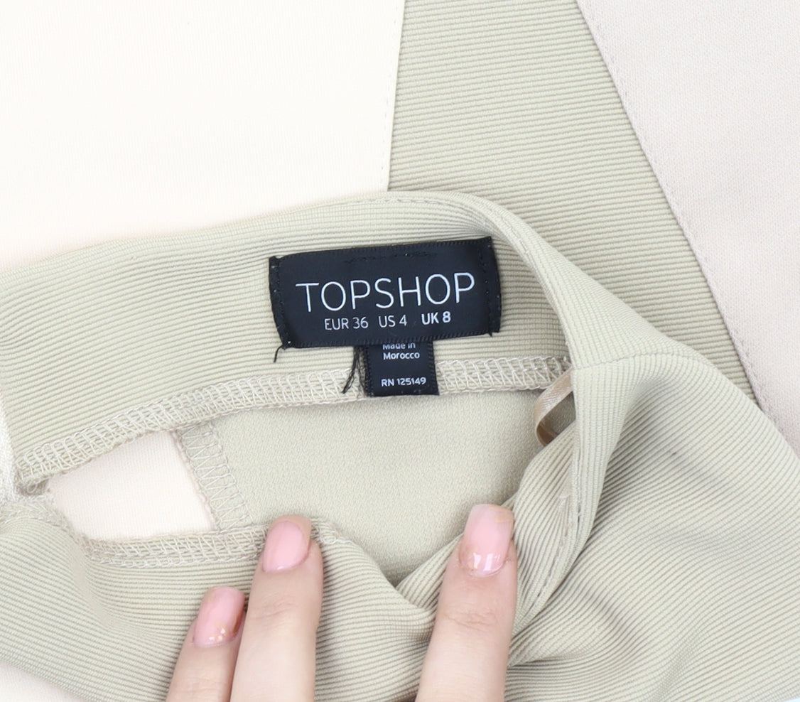 Topshop Women's Multicoloured Pencil Skirt - Size 8