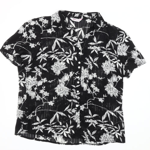 Bonmarché Women's Black Floral Blouse Size 20
