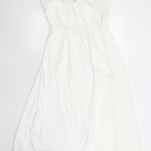 LOFT Women's White Sleeveless Maxi Dress - M