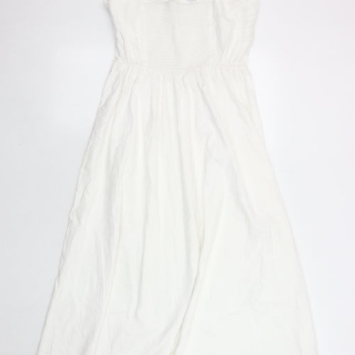 LOFT Women's White Sleeveless Maxi Dress - M