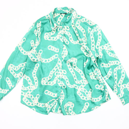 Et Vous Women's Green Button-Up Shirt Size 14
