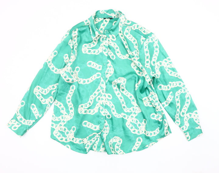 Et Vous Women's Green Button-Up Shirt Size 14