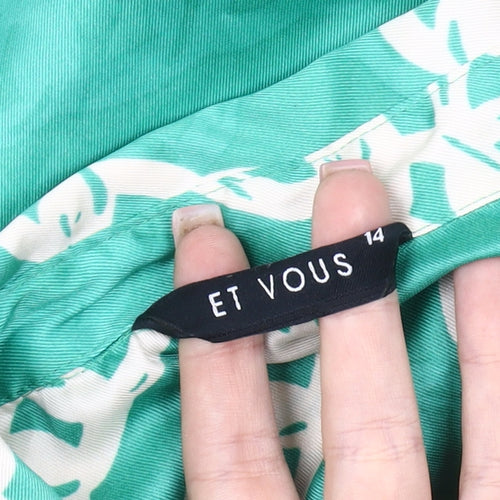 Et Vous Women's Green Button-Up Shirt Size 14