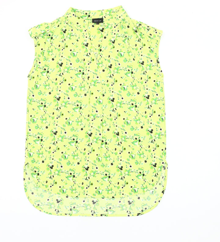Next Women's Green Floral Collared Blouse Size 8
