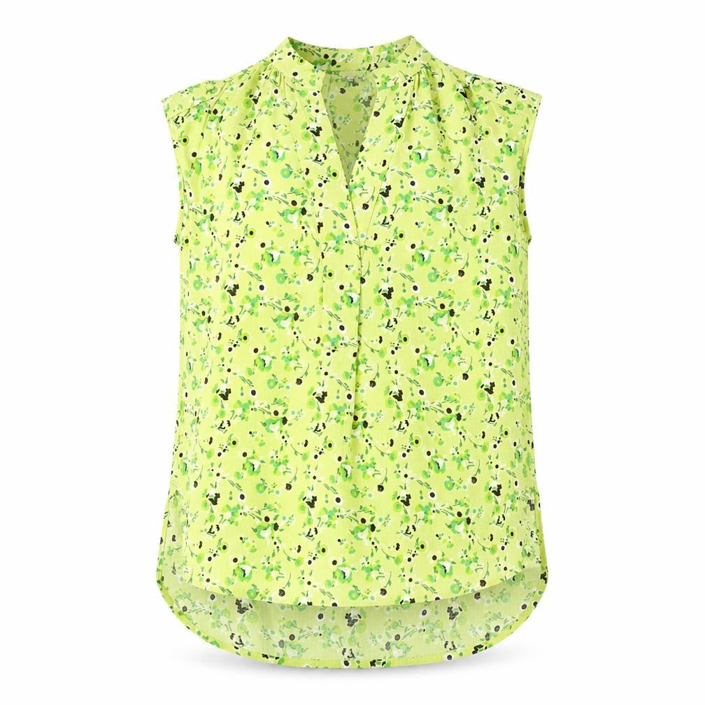 Front view of Next Women's Green Floral Collared Blouse, size 8
