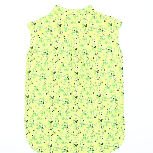Next Women's Green Floral Collared Blouse Size 8
