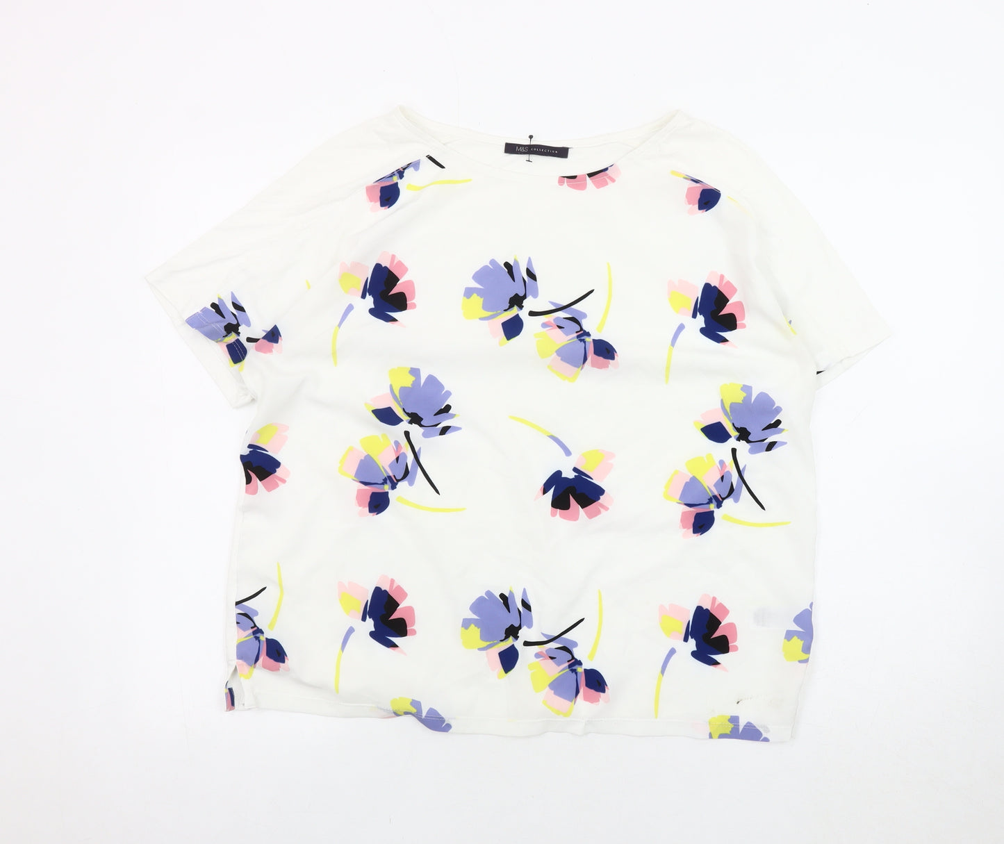 Marks and Spencer Floral T-Shirt, Women, Size 14, Jersey