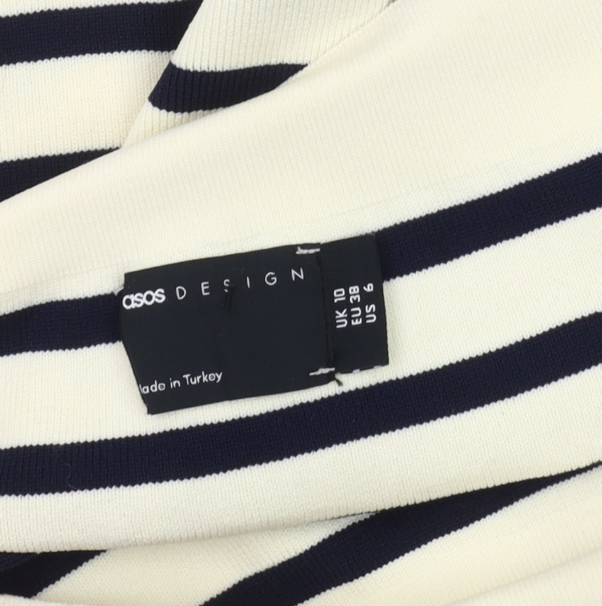 ASOS Women's Striped Polyester Top - Size 10