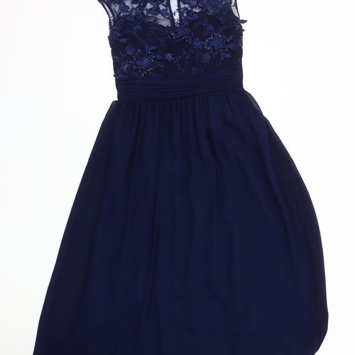 Sistaglam Women's Blue A-Line Midi Dress, Size 8