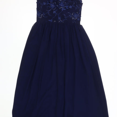 Sistaglam Women's Blue A-Line Midi Dress, Size 8