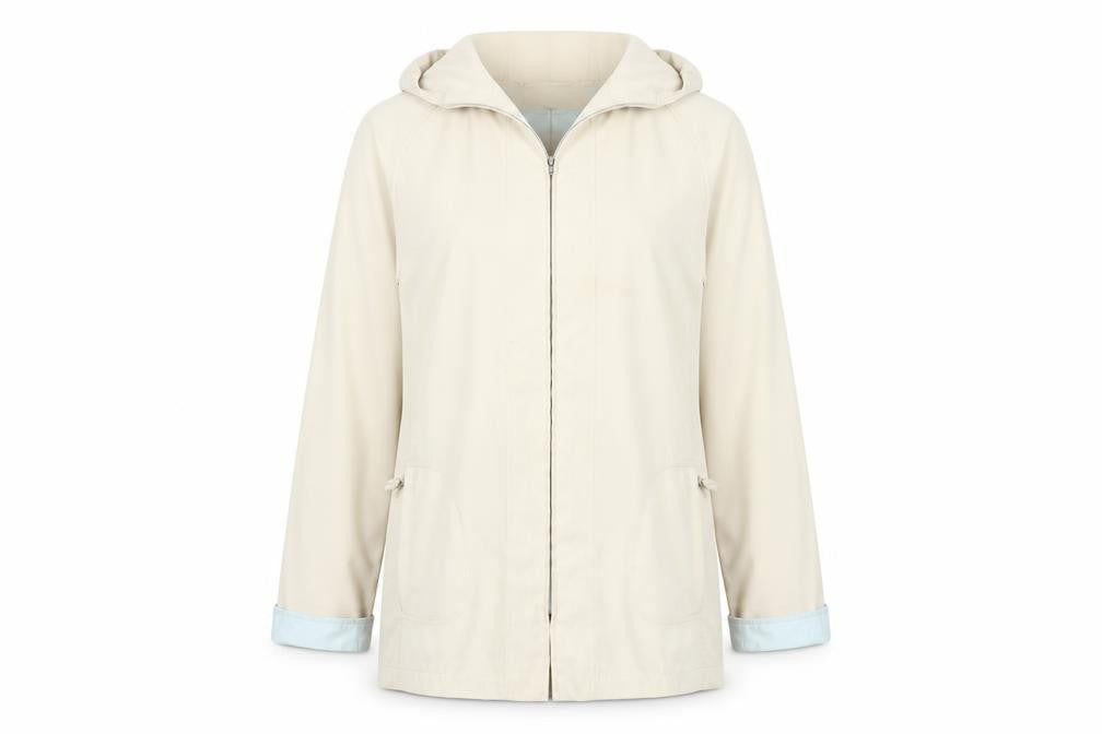 Front view of Finesse Women's Beige Zip Jacket, size 10, Regular