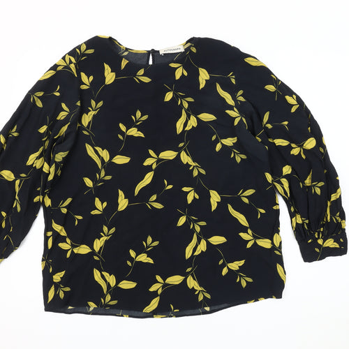 Marks & Spencer Women's Black Floral Viscose Tunic Blouse, Size 18
