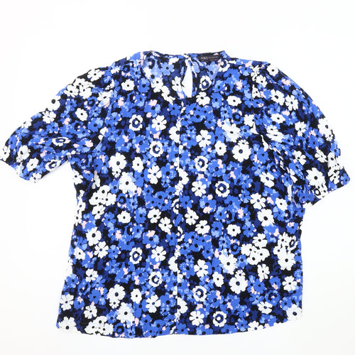 Marks and Spencer Women’s Blue Floral Blouse Size 12