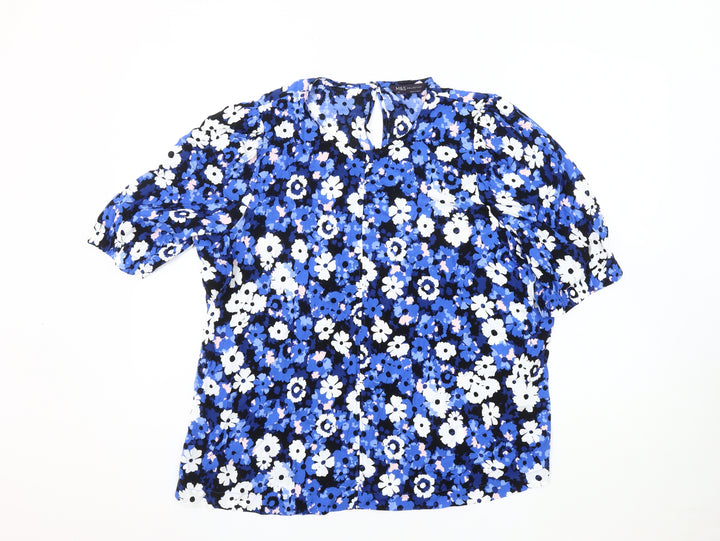 Marks and Spencer Women’s Blue Floral Blouse Size 12