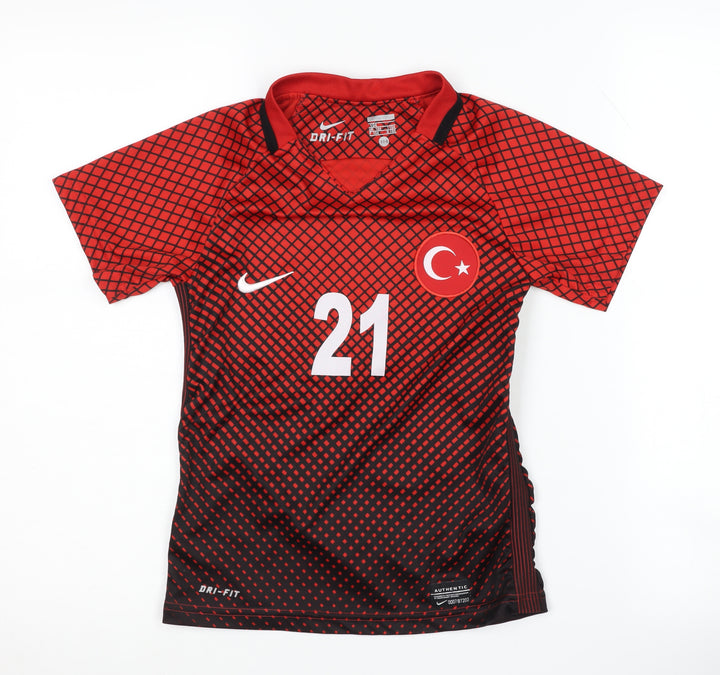 Nike Boys Red Football Jersey Size 104 - Breathable & Sporty