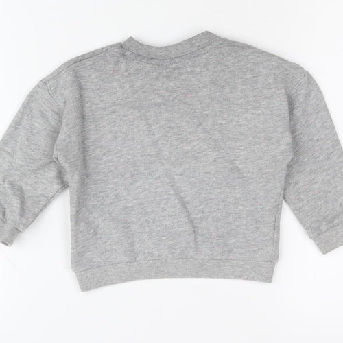 Adidas Grey Unisex Baby Pullover Jumper 9-12 Months