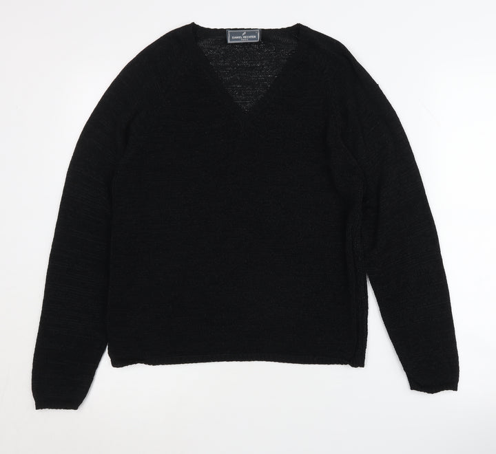 Daniel Hechter Women's Black V-Neck Pullover Jumper - L