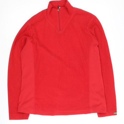 Columbia Women's Red 1/4 Zip Fleece Pullover Hoodie M