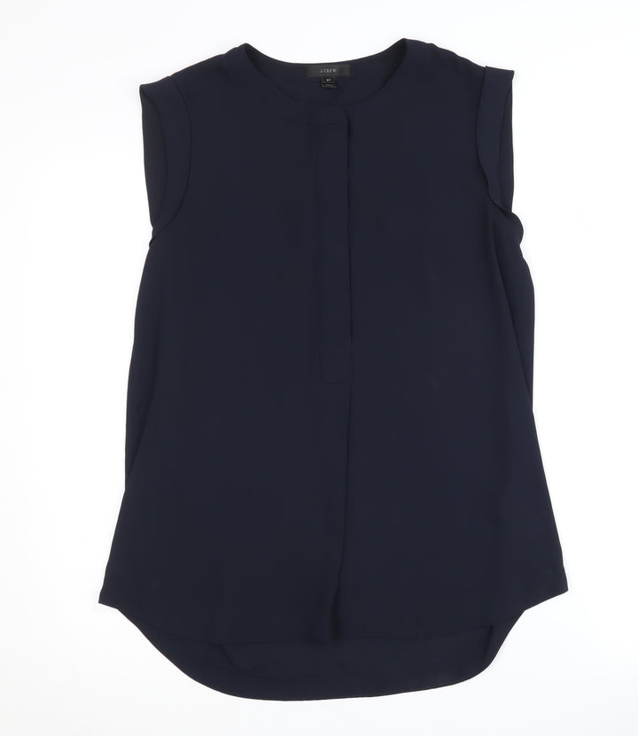 J.Crew Women's Blue Sleeveless Tall Blouse
