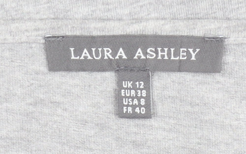 Laura Ashley Women's Grey Lace Accent Blouse Size 12