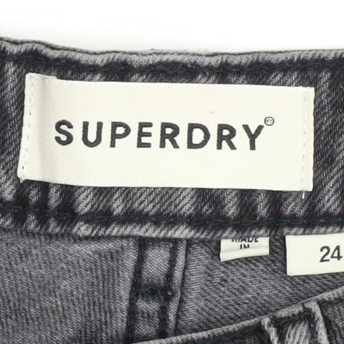 Superdry Women's Grey Cut-Off Shorts, Size 24