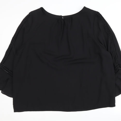 Wallis Women's Black Plus Size Lace Blouse - UK 20