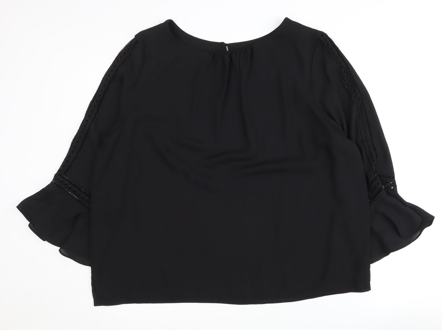 Wallis Women's Black Plus Size Lace Blouse - UK 20