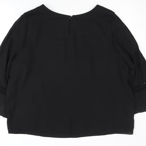 Wallis Women's Black Plus Size Lace Blouse - UK 20