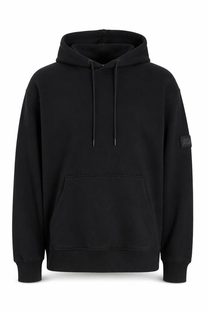 Front view of Jack & Jones Men's Black Pullover Hoodie - S