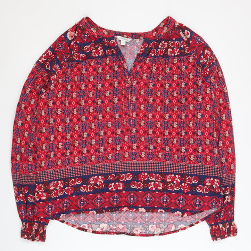 Monsoon Women's Red Geometric Tunic Blouse - Size M