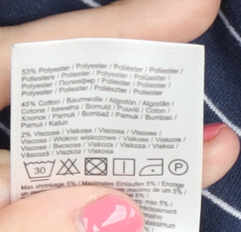 VILA Women's Blue Striped Jersey Dress M