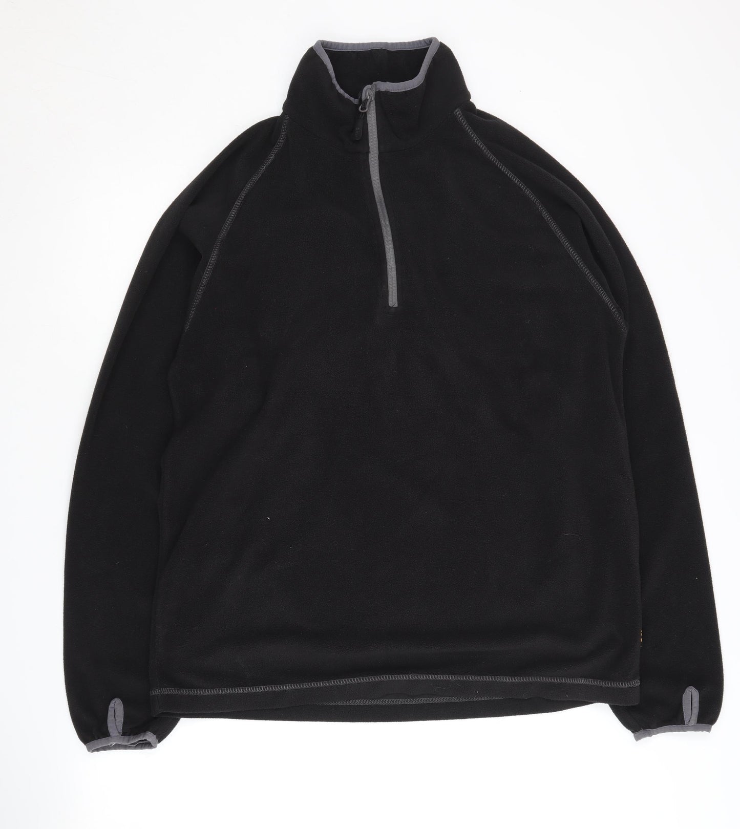 Site Women's Black Fleece Sweatshirt L 1/2 Zip Casual