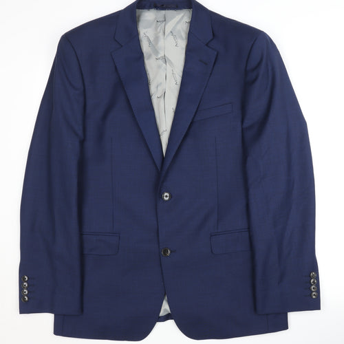 Aquascutum Men's Blue Wool Blazer 40R