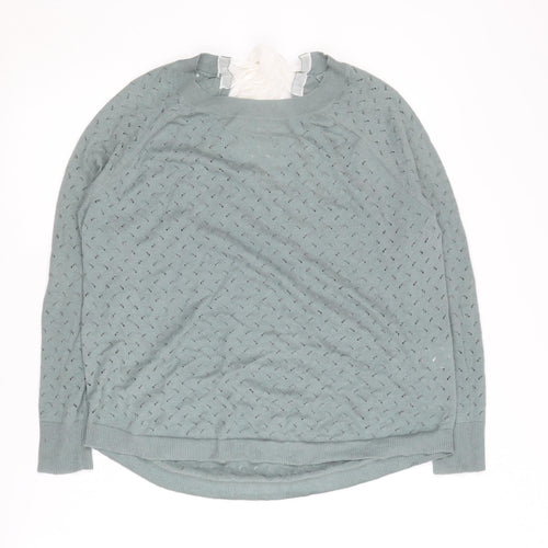 Ille De Cocos Blue Crew Neck Women's Jumper Size S