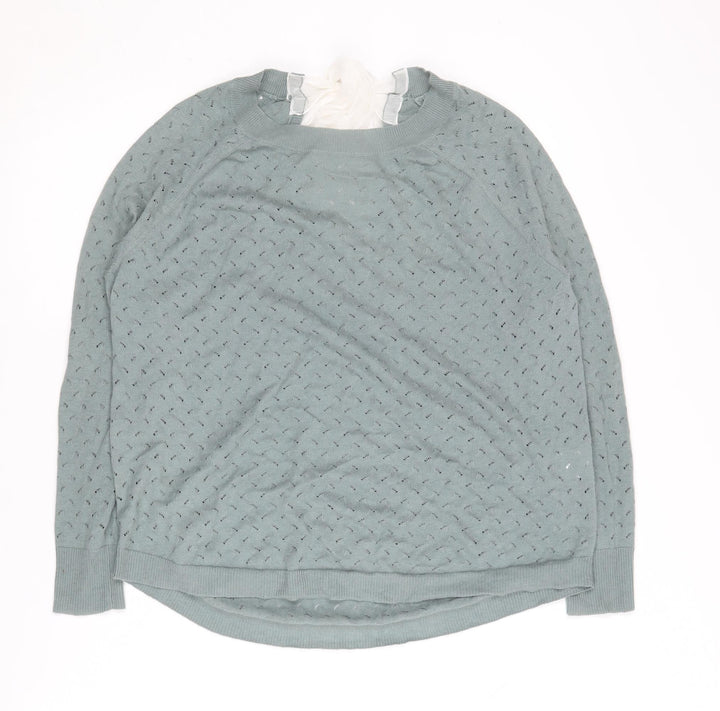 Ille De Cocos Blue Crew Neck Women's Jumper Size S