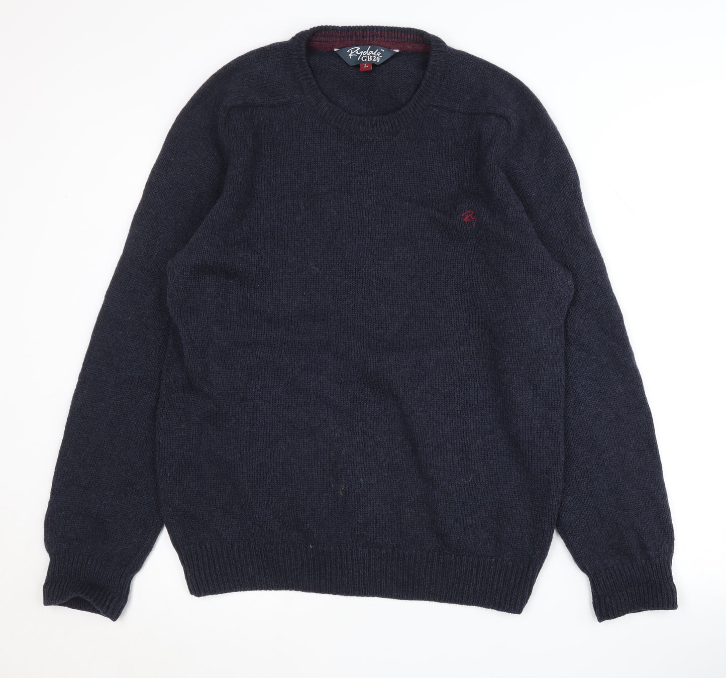 Rydale Men's Blue Lambswool Pullover Sweatshirt L