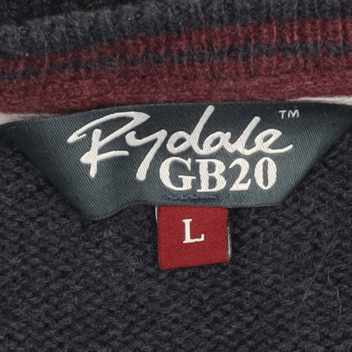 Rydale Men's Blue Lambswool Pullover Sweatshirt L