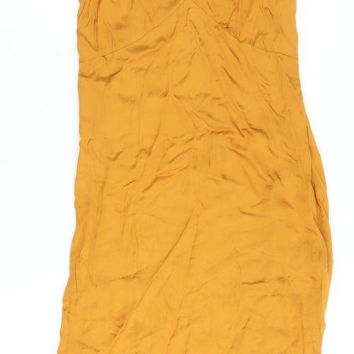 Superdry Women's Yellow Slip Dress, Size 10, V-Neck, Summer Ready