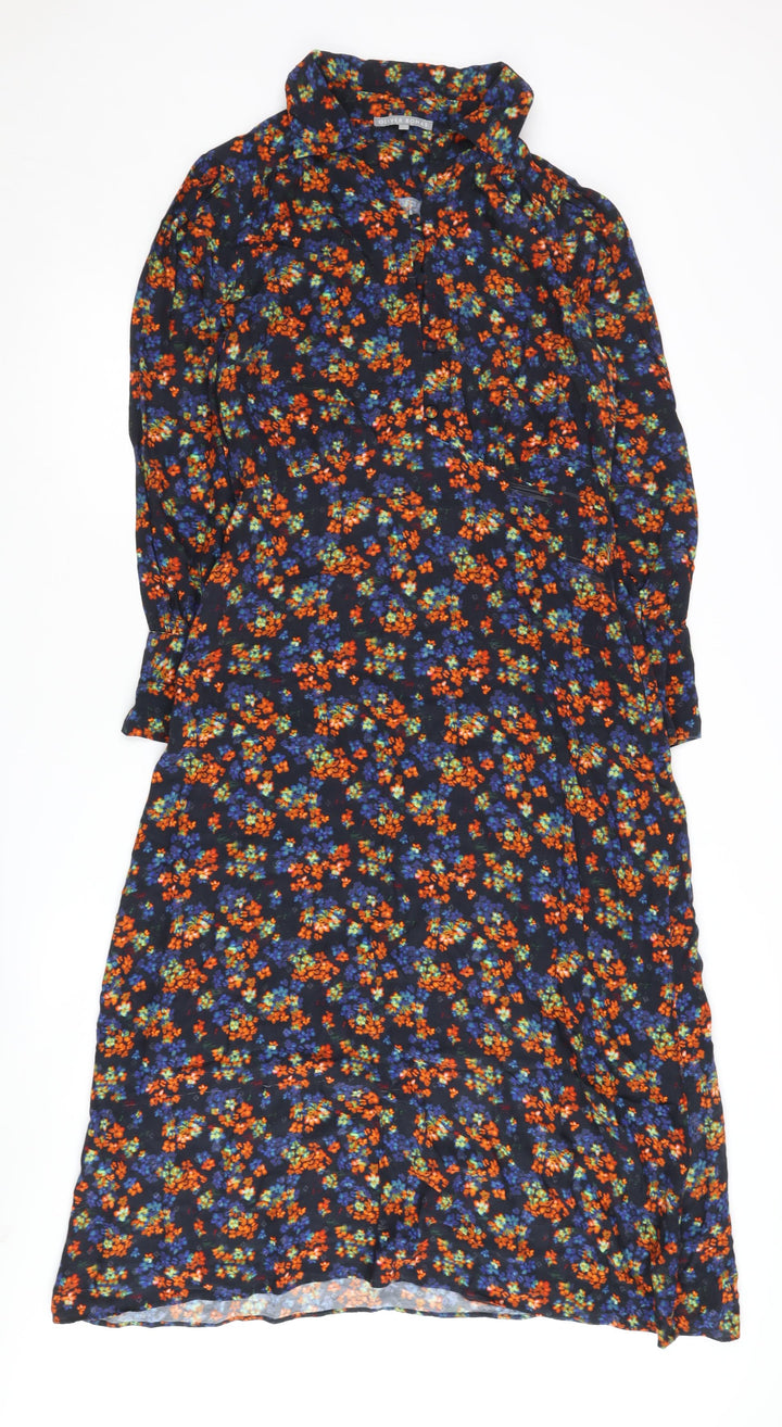 Oliver Bonas Women's Multicoloured Floral Midi Shirt Dress