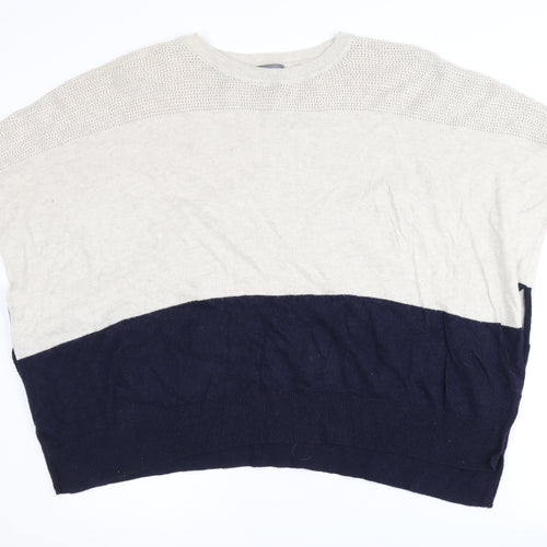 Phase Eight Women's Beige Blue Oversized Jumper S/M