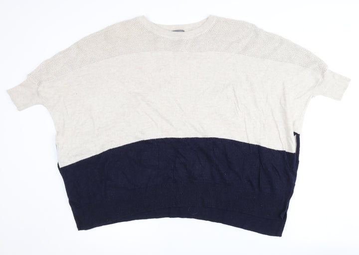 Phase Eight Women's Beige Blue Oversized Jumper S/M