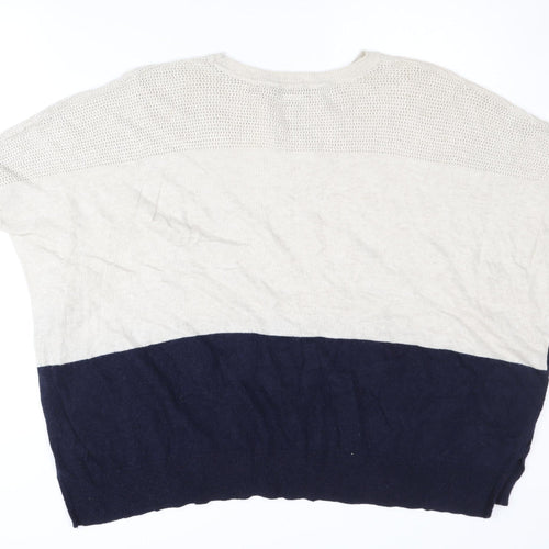 Phase Eight Women's Beige Blue Oversized Jumper S/M