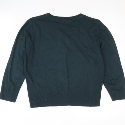 CC Women's Green Cardigan M with Sequin Accents