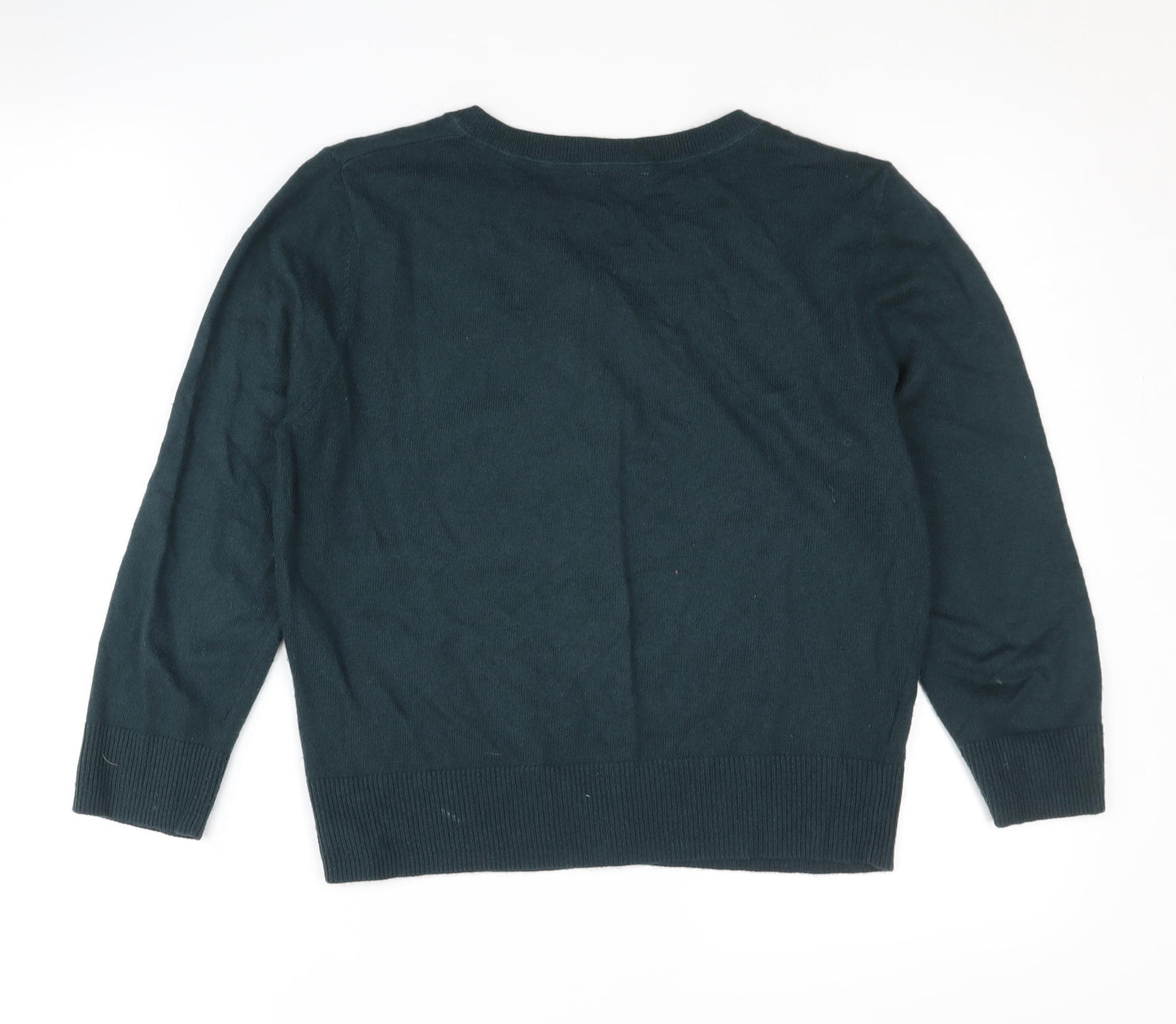 CC Women's Green Cardigan M with Sequin Accents