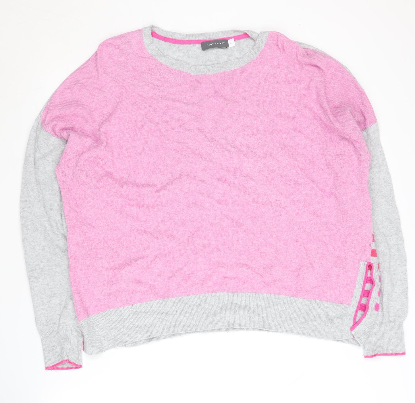 Mint Velvet Women's Pink XL Striped Pullover Jumper