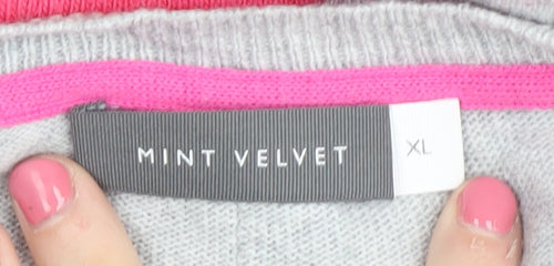 Mint Velvet Women's Pink XL Striped Pullover Jumper