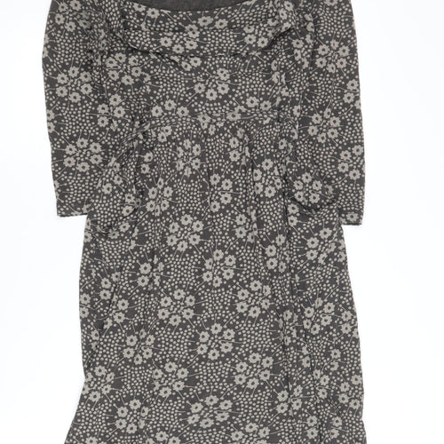 White Stuff Women's Grey Floral Dress Size 12
