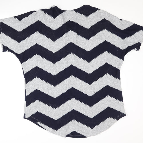 Roman Women's Blue Grey Full Zip Jumper Size 14